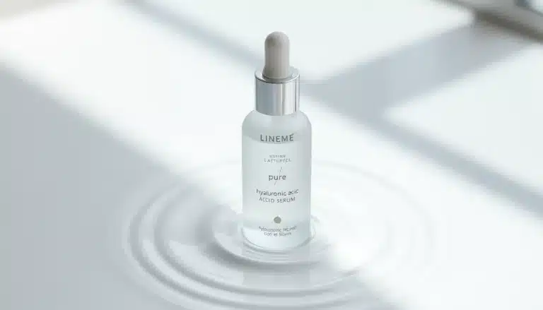 Frasco cuentagotas de sérum de ácido hialurónico puro sin perfume para piel sensible con rosácea