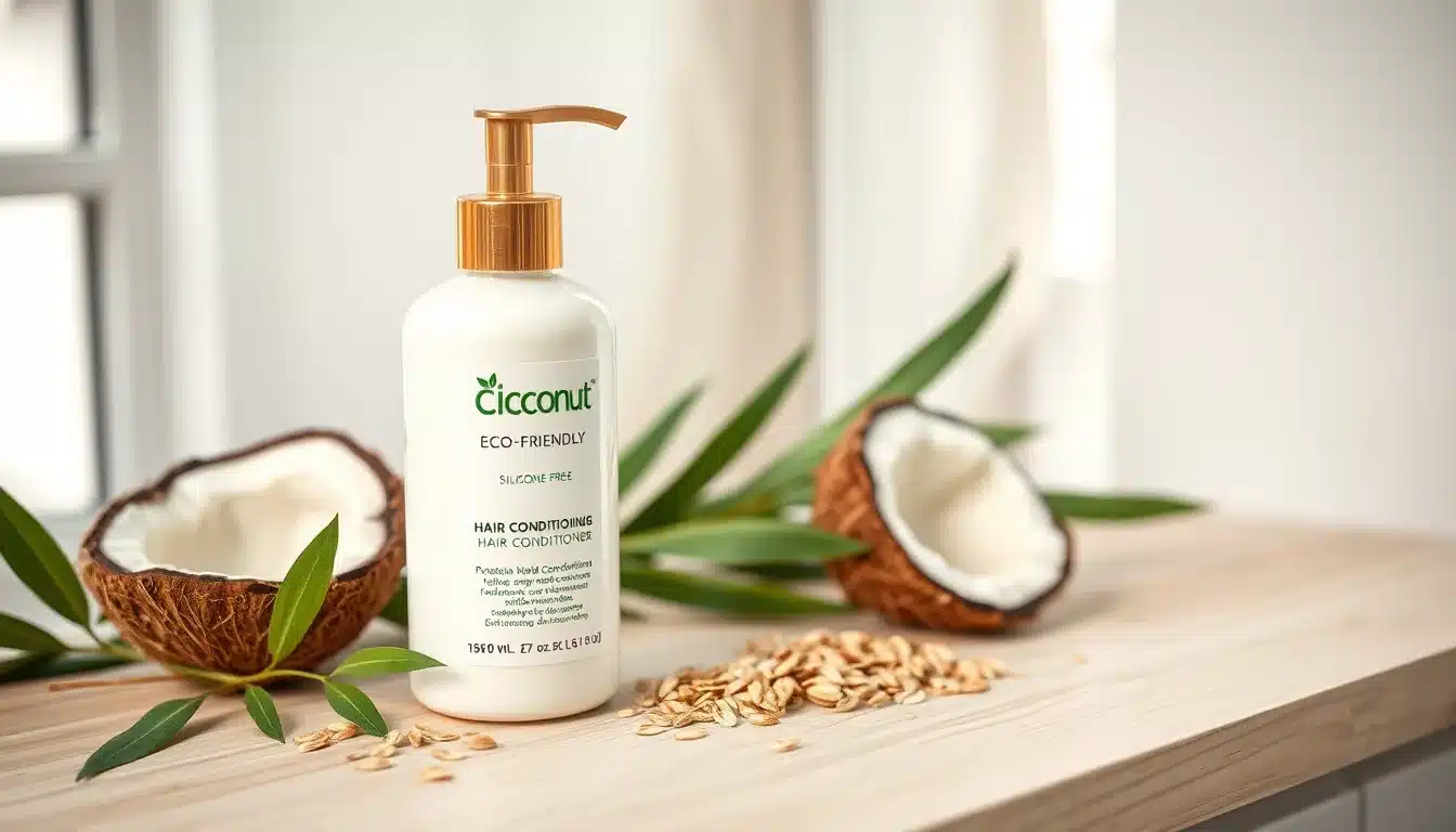 Acondicionador sin siliconas: mejores Fórmulas y Pelo Suelto Botella dispensadora de acondicionador capilar sin siliconas con extracto de avena y aceite de coco