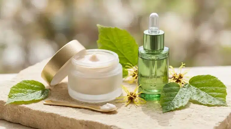 Tarro de crema minimizadora de poros con textura sedosa, sérum de niacinamida y hojas de hamamelis