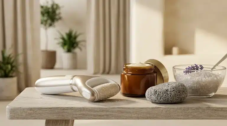 Lima electrónica para talones, crema hidratante de pies con urea y sales marinas en spa
