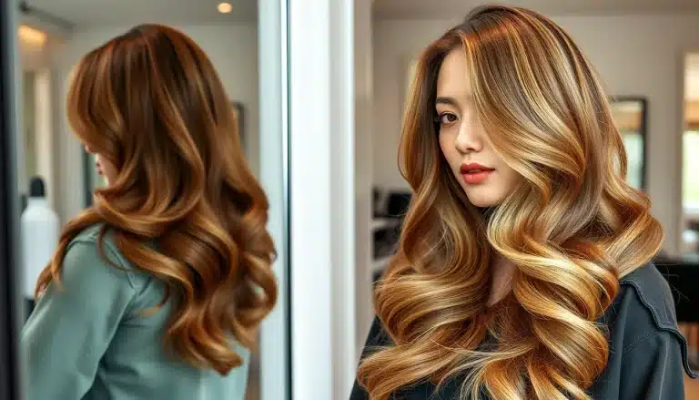 Transformación de cabello con extensiones de pelo 100% natural aportando densidad y largo con ondas