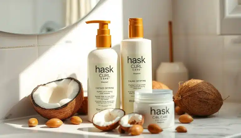 Gama de productos Hask Curl Care con aceite de coco y argán para definición de rizos