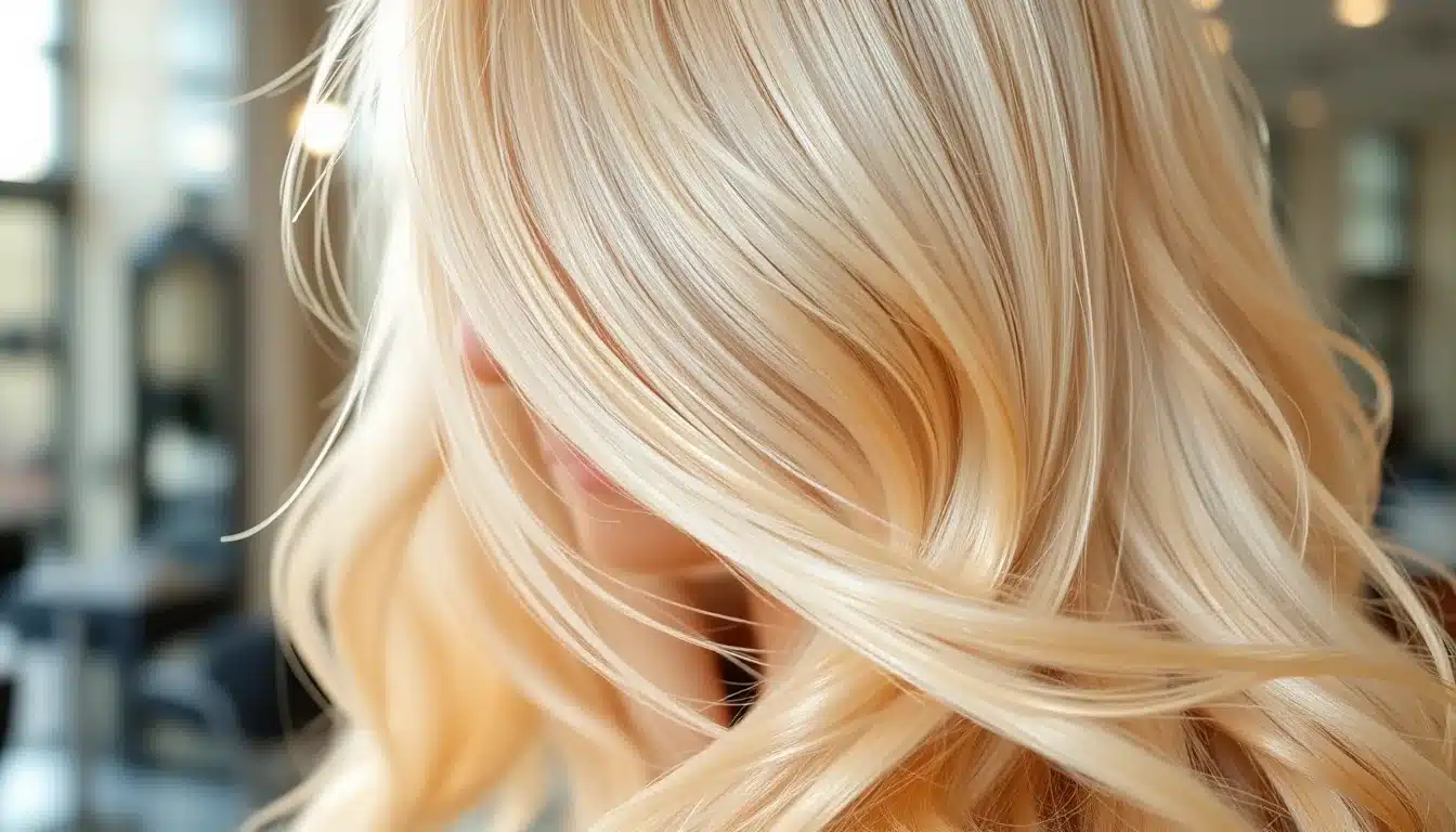 Rubio dorado platinado: a qué subtono de piel favorece Melena rubia platinada con reflejos dorados y brillo espejo peinada con ondas suaves